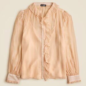 J.Crew Ruffle button-up shirt in crinkle chiffon